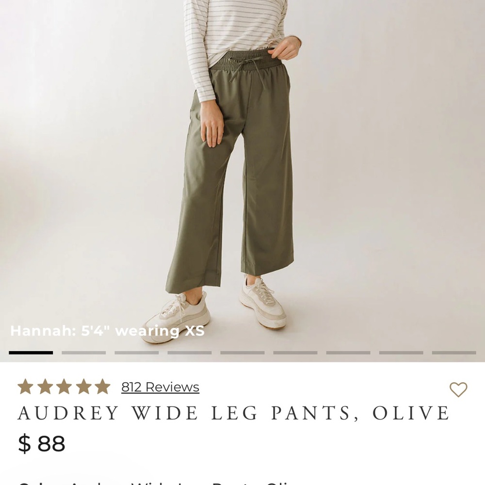 Audrey Wide Leg Olive Pants